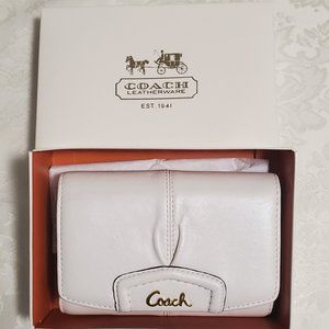 Coach F48068 Pearl White Snap Wallet